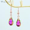 Модные элегантные серьги с каплями воды и красочными кристаллами, висячие серьги для женщин, ювелирные изделия цвета розового золота