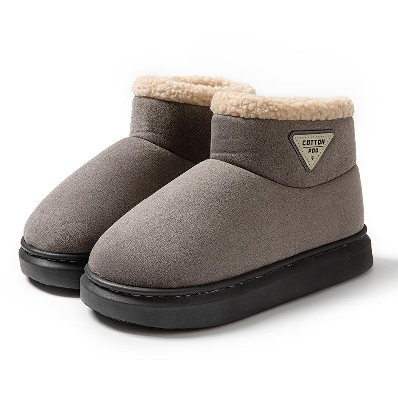 Женские зимние высокие нескользящие хлопковые ботинки на толстой подошве с плюшевой подкладкой