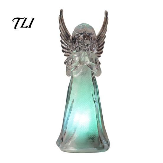Mother Day Gift Idea Guardian Angel Night Light, Small Prayer Reading Playing Music Ice Texture Decor Figurine with LED Light for Desk, Table,