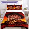 3pcs Custom Name Halloween horror Bedding Set Duvet Cover Closure Includes 1 Duvet Cover & 2 Pillowcases, Soft and Comfortable for All Seasons.