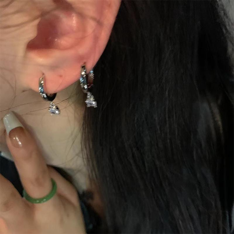 1 пара трендовых блестящих сережек-колец из циркония для женщин и девочек, изысканные простые серьги, свадебные украшения, аксессуары, подарки