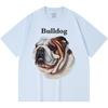 230GSM 100% Cotton T-Shirt Bulldog Print Tees Funny Harajuku Style Combed Cotton Tshirt