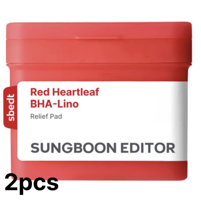 SUNGBOON EDITOR Red Houttuynia BHA Rhino Relief Pad 60 Pads | Soothing Exfoliating Toner Pads for Blemish-Prone Skin