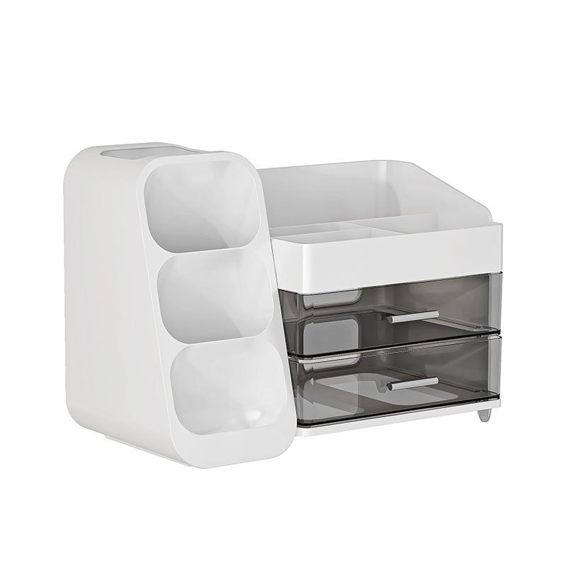 Makeup Organizer Cosmetic Storage Box With Drawer Lipstick Brush Makeup Brush Skincare Desktop Dormitory Student Dorm Room Table