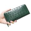 Green Crocodile Long Wallet Wallet Long Wallet Genuine Single Piece Leather Unrivaled Crocodile Leather Crocodile Leather Crocodile Leather Crocodile