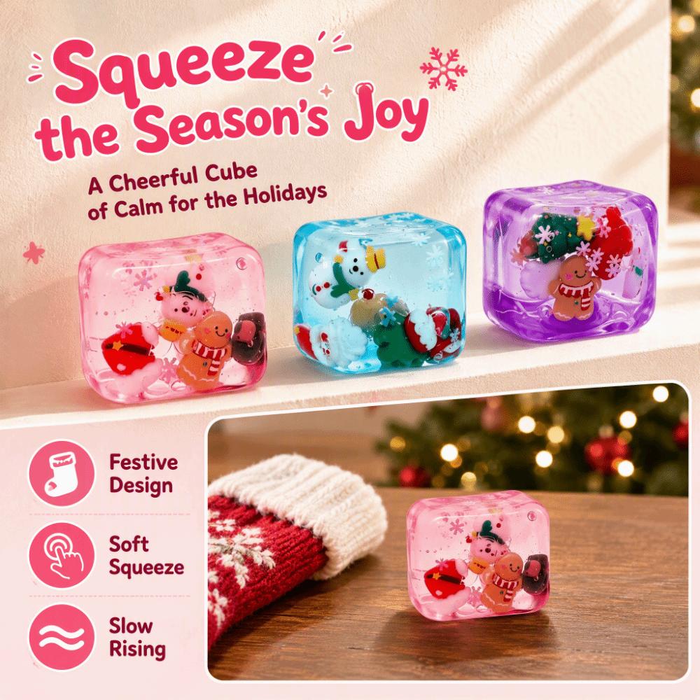 Cubic Shape Maltose Fidget Toys Christmas Theme Anti-stress Sensory Toy for Kids Adults
