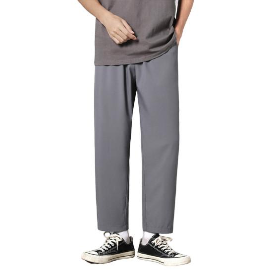 Мужские брюки с эластичным поясом, уличная одежда, тонкие стильные повседневные брюки с прямыми штанинами, популярные универсальные 3D кройки