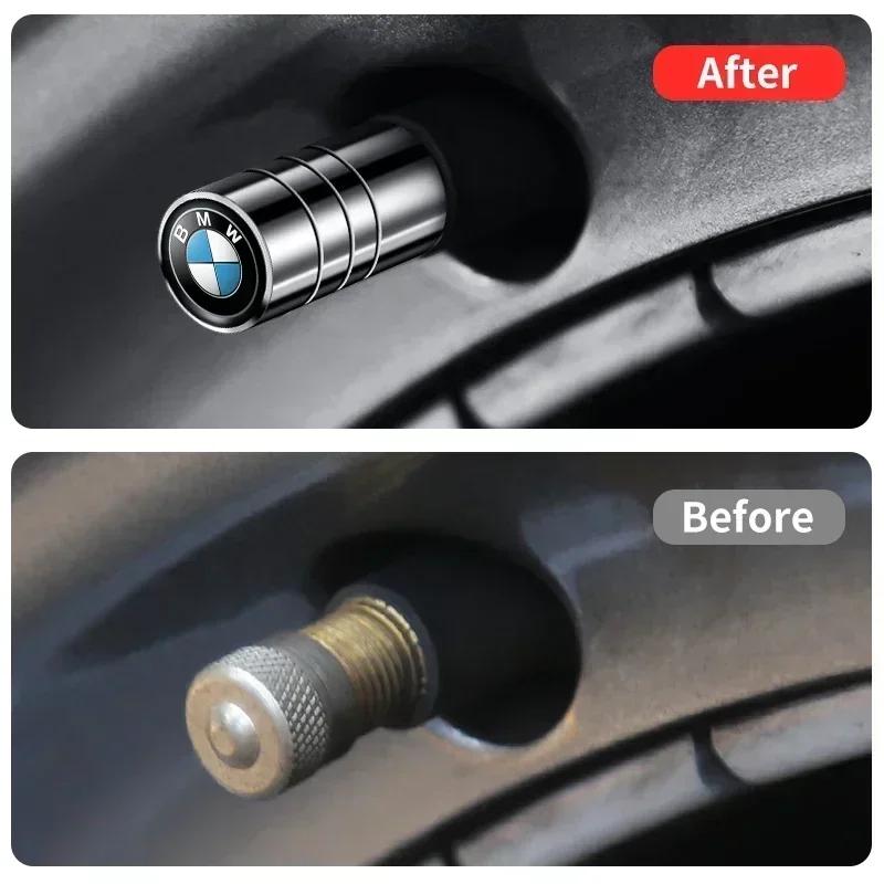 BAGU8 4pcs Car Badges Wheel Tire Valve Stem Caps Auto Accessories For BMW M Performance E36 E60 E90 X2 X1 X3 X5 E46 E39 E70 M3 M5 M6