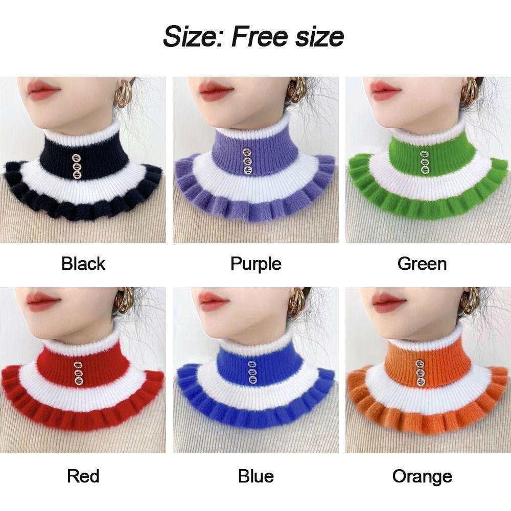 Winter Thick Mink Velvet Ruffle Pullover Warm Scarve Neck Guard Scarf Neck Warmer Fake Collar
