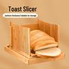Foldable Bamboo Bread Slicer with Crumb Tray for Home Baking