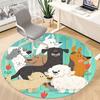 1PC Dogs Park Office Round Area Rug, Indoor Mat Suitable For Office, Under Office Chairs Bedroom Living Room Home Decor, Room Decos050
