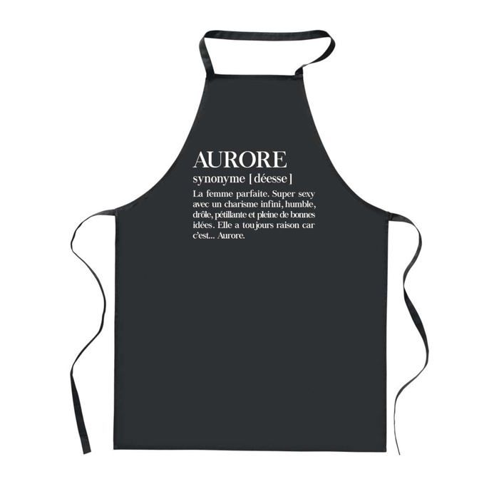 Tablier de cuisine - Aurore Définition - Noir - Impression bretonne - Coton résistant lavable