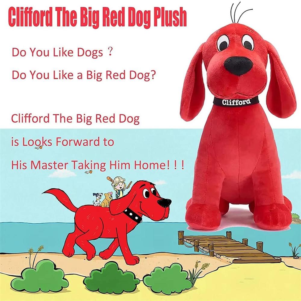 Clifford The Big Red Dog Plush Toy Cartoon Anime Plushie Figure Soft Stuffed Animal Puppy Doll Gift for Fans Girls Birthday