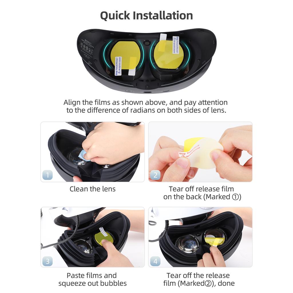 4 шт. Защитная пленка для экрана VR с защитой от царапин, защитная пленка для линз, блокирующая синий свет, для очков PS VR2, износостойкая пленка