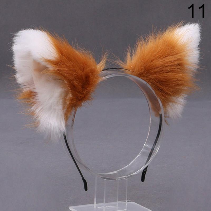 Ободок с меховыми ушками