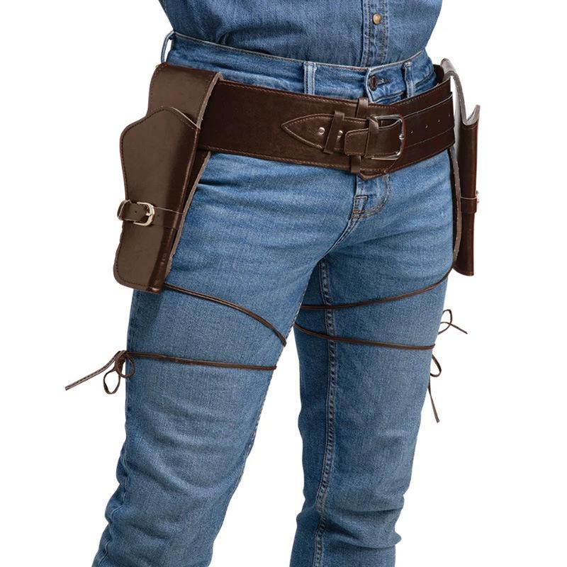 Medieval Cowboy Halloween Double Gun Holster Belt Costume Accessory