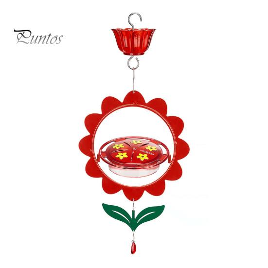 Кормушка для колибри, подвесная, наружная, цветочный дизайн, кормушка для диких птиц, нектар, ров для муравьев, для декора патио на заднем дворе