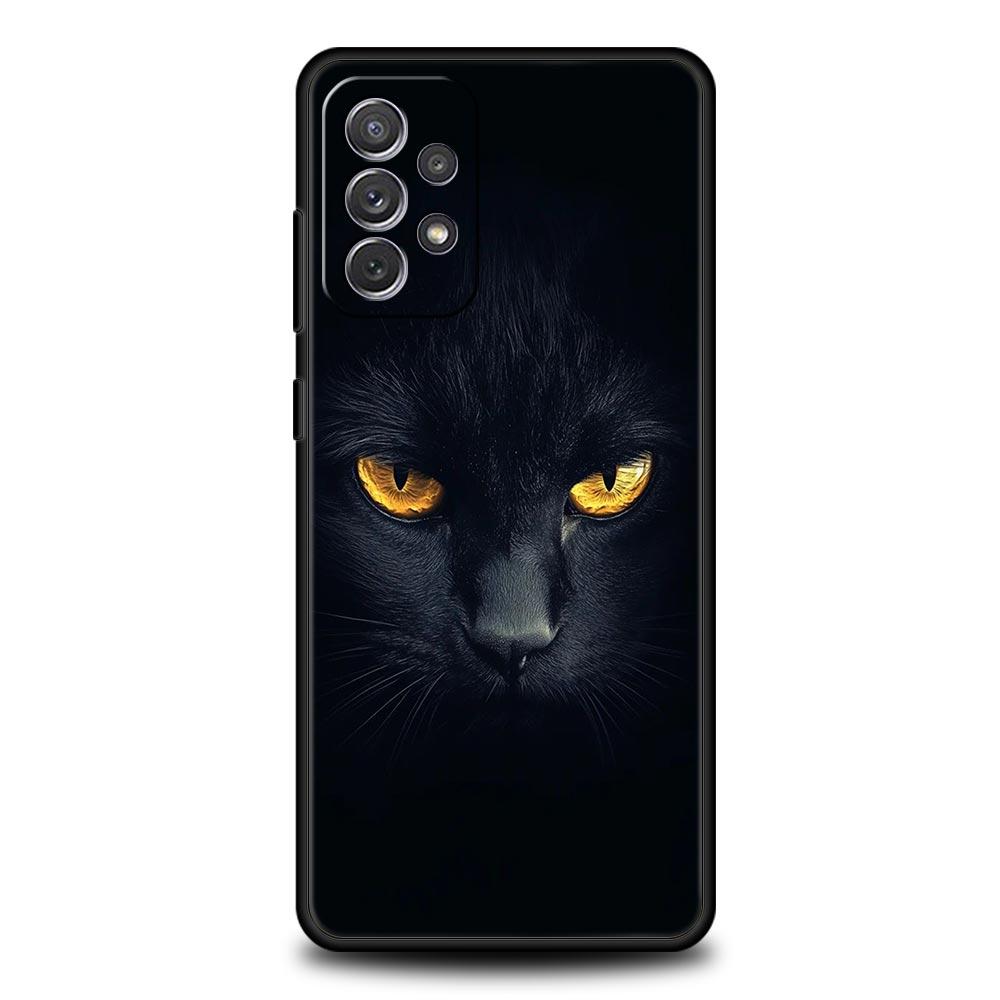 Черный кот Чехол для телефона для Samsung A51 A71 A21S A12 A11 A15 A25 A31 A41 A23 A33 A53 A73 A03S A05S A13 5G A35 A55