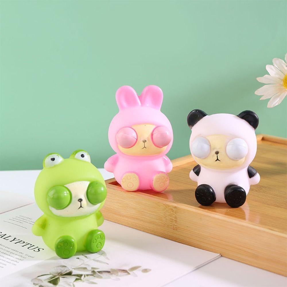 Cartoon Animal Burst Eye Panda Squeeze Toys Simulation Frog Squeeze Ball Toys Baby Game