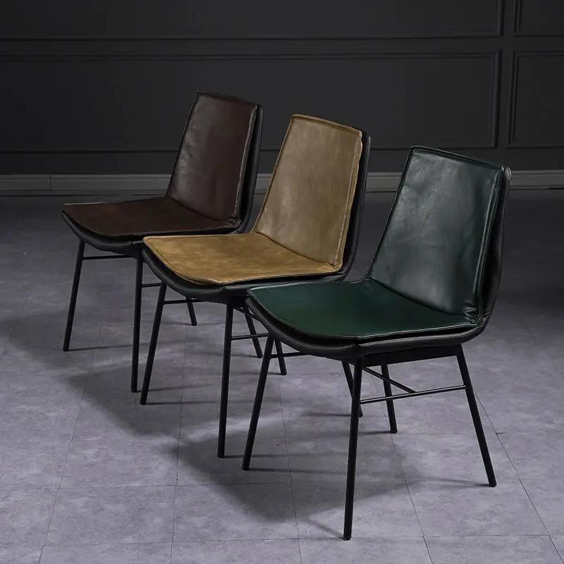 Современные кожаные обеденные стулья для кухонной мебели, бытовые минималистичные стулья со спинкой, повседневные обеденные стулья, роскошные стулья для обеденной комнаты