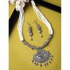 Oxidised Silver Plated Stylish Beads Long Necklace Set And Earring | Jewellery Set For Women