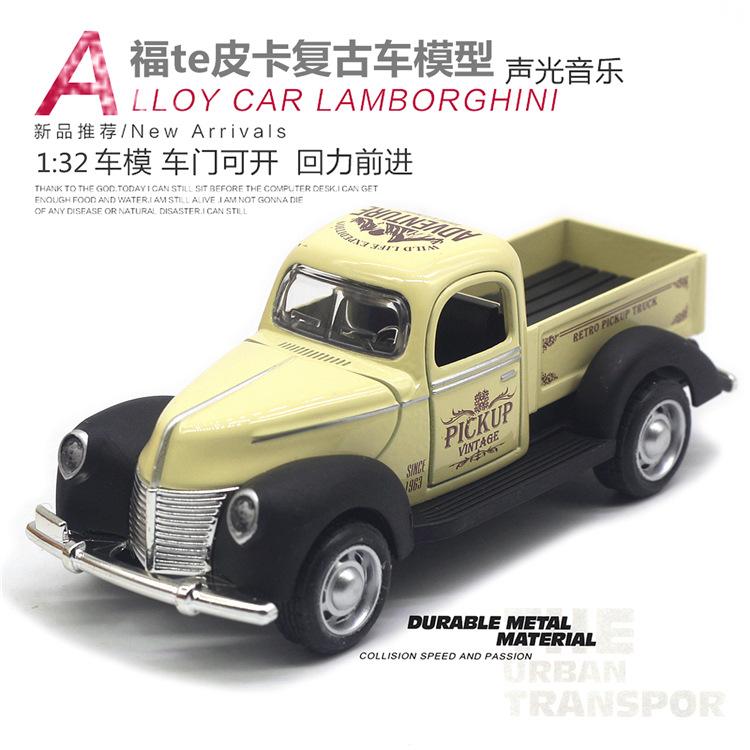 1:32 Gold Fute 3 Pickup Classic Classic Car Simulation Model Sound And Light