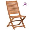 VidaXL Chaises pliantes de jardin lot de 2 bois d'acacia solide, chaise de jardin, siège d’extérieur, chaise d’extérieur, 367696