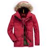 Men's New Winter Business Casual Mid-length Hooded Down Fur Collar Thickened Warm Cotton Jacket