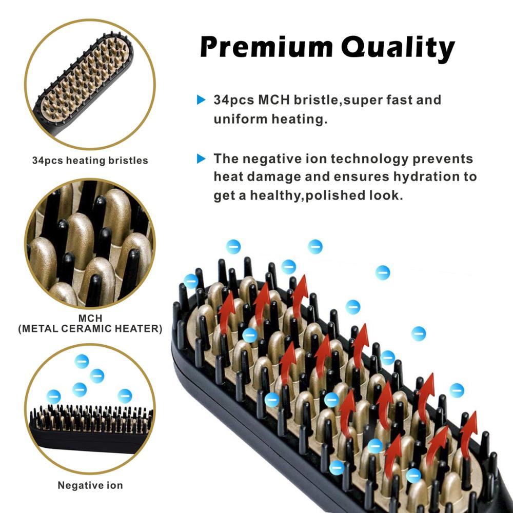 Профессиональный выпрямитель для волос, расческа, щетка для выпрямления волос, многофункциональный гребень для завивки волос, быстрый нагрев, инструменты для укладки