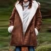 Women Casual Fashion Outerwear Long Sleeve Hooded Jacket Coat Autumn Winter Solid Color Print