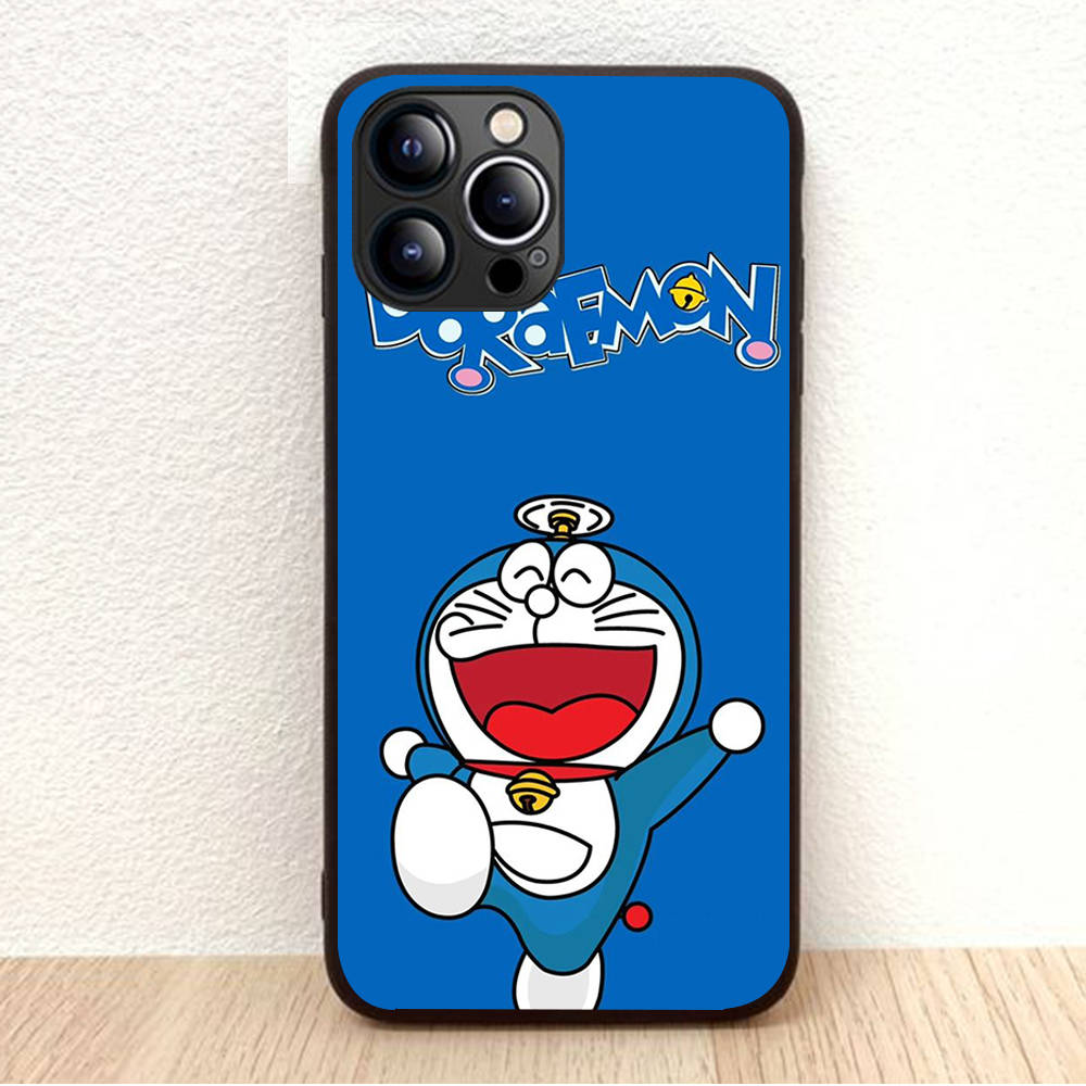 BW-21 Doremon Soft Black Case for iPhone XR 14 15 11 12 13 6 7 8 X XS Pro Max Samsung S22 S23 S21 S24 FE Ultra S8 Plus