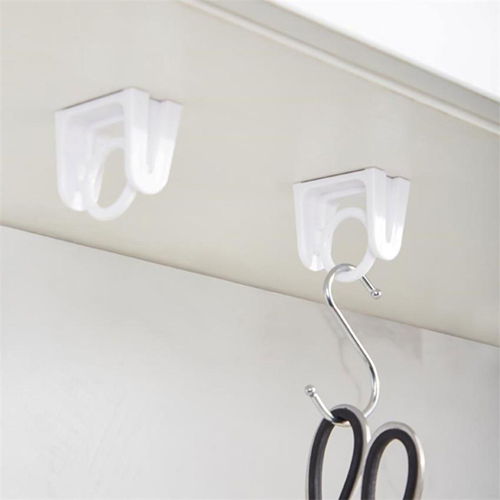 Self Adhesive Curtain Rod Holder 360° Swivel Ring Adjustable No Drilling Curtain Rod Bracket For Kitchen Bathroom Hotel