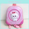 Kids School Backpack With Oxford Fabric And Cat Pattern For Preschool Children