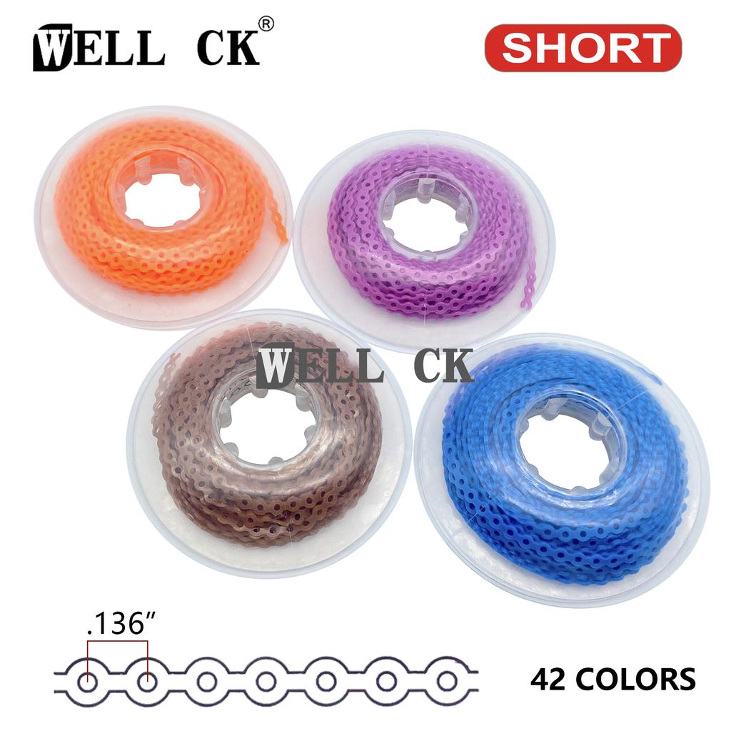 WELL CK 1Pcs Dental Orthodontic Elastic Rubber Power Chain Rubber Band Short Type