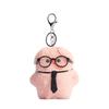 Stylish Pig Keychain with Sunglasses Soft Stuffed Toy Backpack Pendant Kids Gift Fashionable Accessory for Women Girl