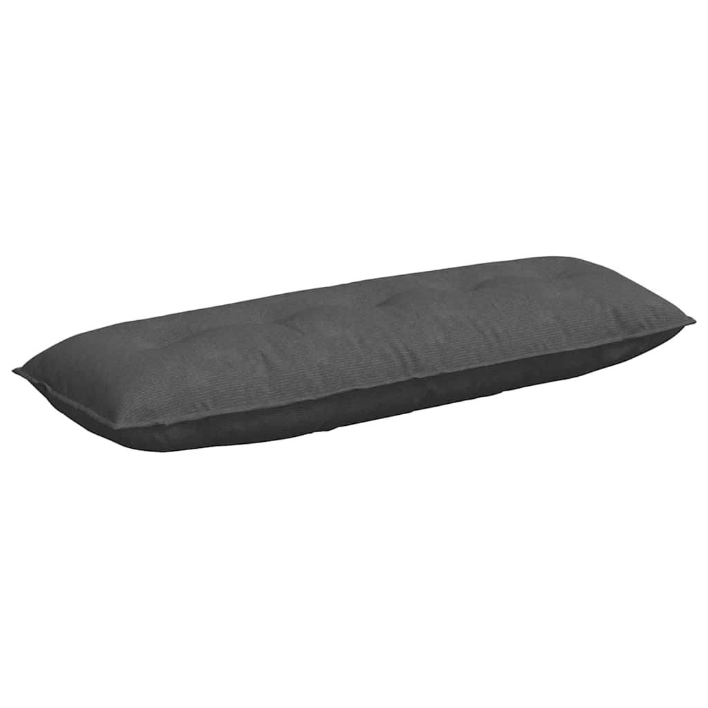 Back Cushion Dark Grey 140 x 50 cm Cord Fabric