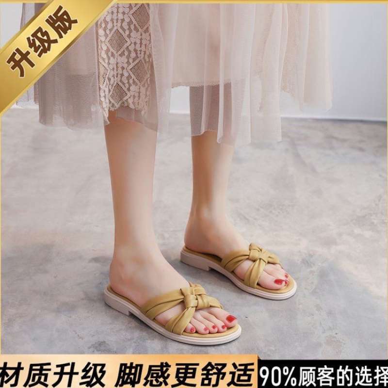 Тапочки-перекрестки женские летние новые модные универсальные пляжные крутые тапочки мягкие