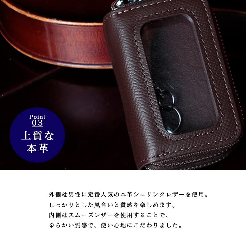 [MERCOLEDi] Чехол для ключей мужской женский смарт-ключ совместимый смарт-ключ чехол для ключей вмещает 2 натуральная кожа с прозрачным окном темно-синий