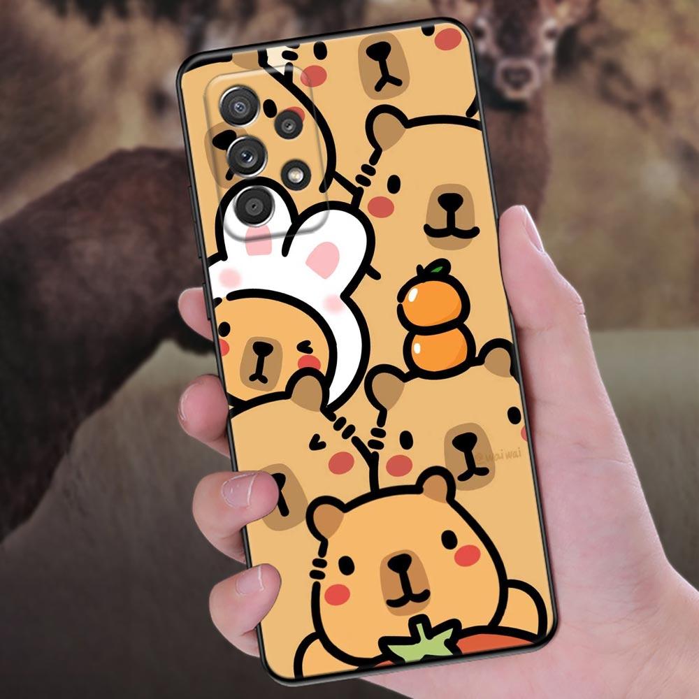 Милый чехол для телефона с капибарой для Samsung Galaxy A57 A56 A37 A55 A36 A26 A54 A52 A35 A34 A25 A17 A16 A15 A07 A06 Мягкая силиконовая крышка