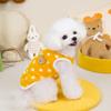 Pet Polka Dot Plush Coat Cute Little Bear Dog Clothes Cat Small Dog Open Button Comfortable Teddy Bear Edge Velvet Vest