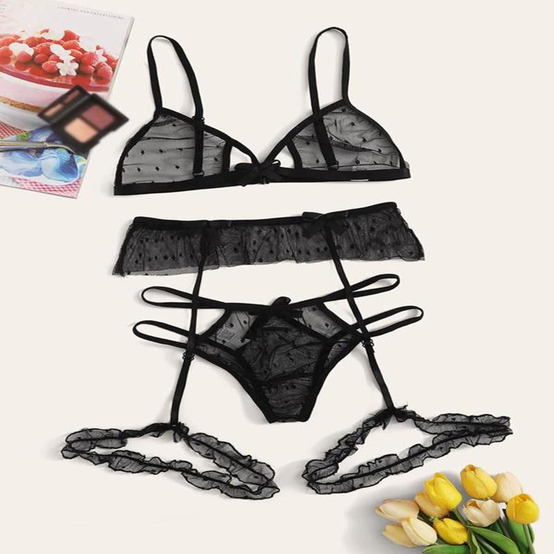 3Pcs/Set Porn Babydoll Lingerie Sexy Hot Erotic Open Crotch Underwear Sexy Lingerie Sleepwear G-string+Bra Set Sexy Costumes