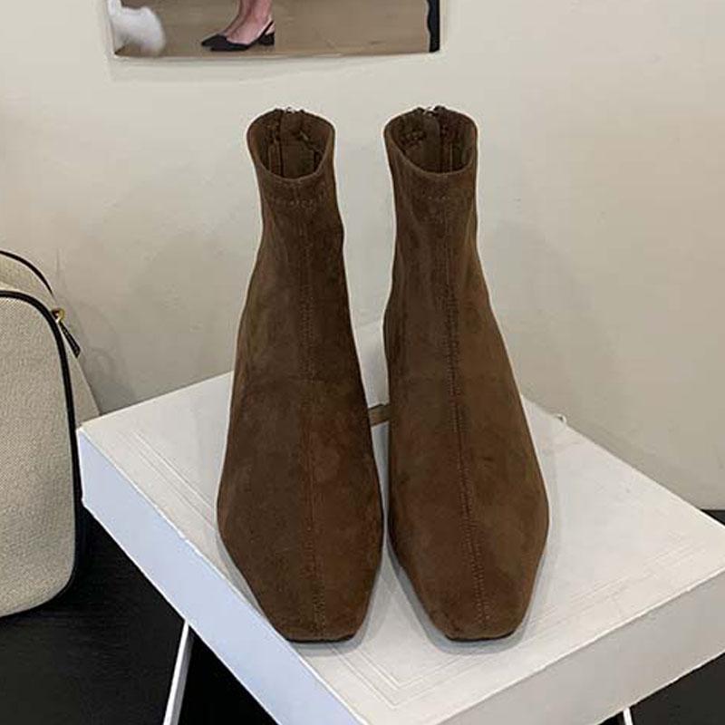 Fashion Eilyken Autumn Winter Punk Style Pointed Toe Women Ankle Boots Fashion Zipper Low Heels Ladies Shoes Concise Short Booties