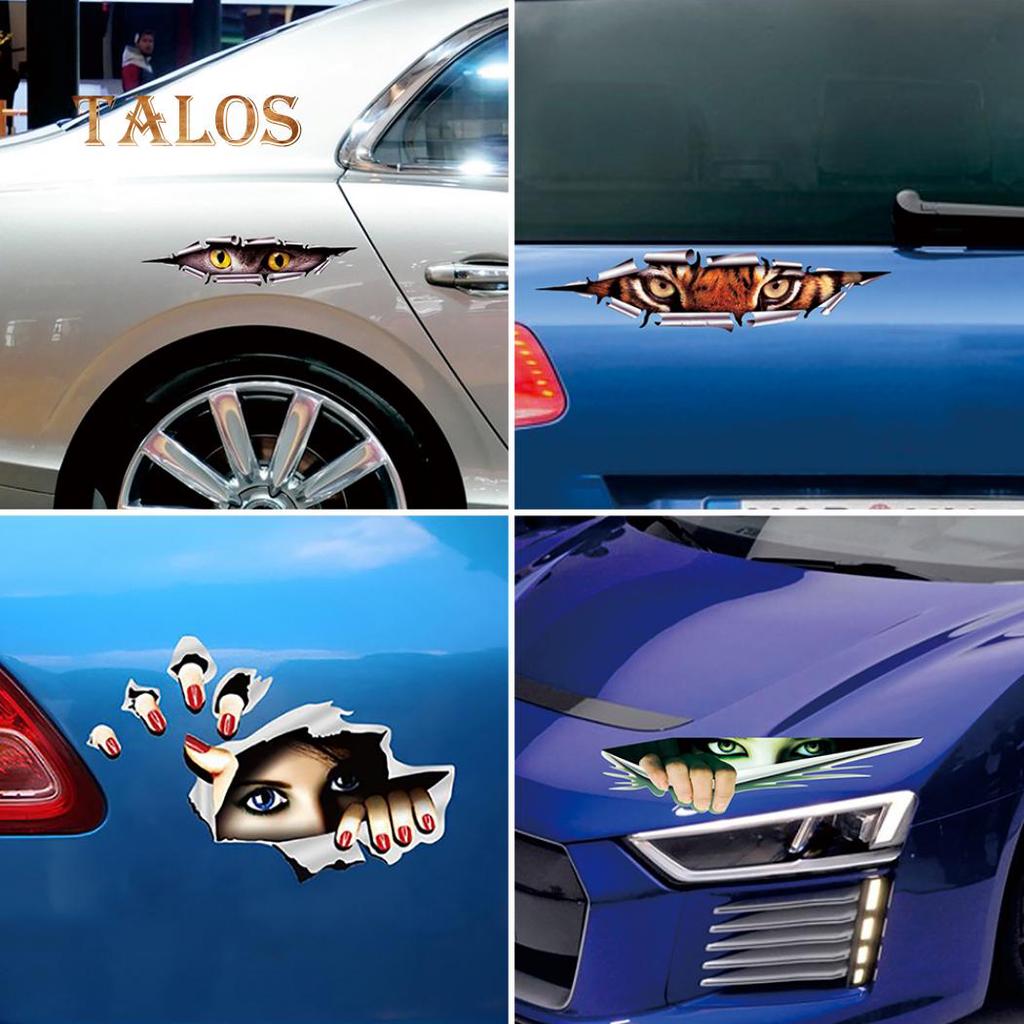Funny Car Sticker 3D Peeking Animal Voyeur Reflective PET Decal Styling Decor Car's Goodsti