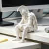 Настольное украшение из ПЛА, Сидящая статуэтка римского центуриона, Фигурка солдата-сидельца на полку, Древний воин в доспехах для декора стола, Художественное