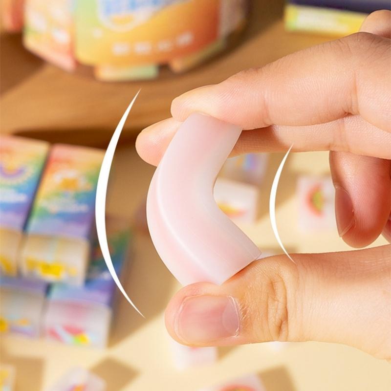 30 шт. Милые ластики Радужное настроение и ластики для вечеринки еды Кавайный 3D ластик для карандаша для уборки Принадлежности для студентов к школе