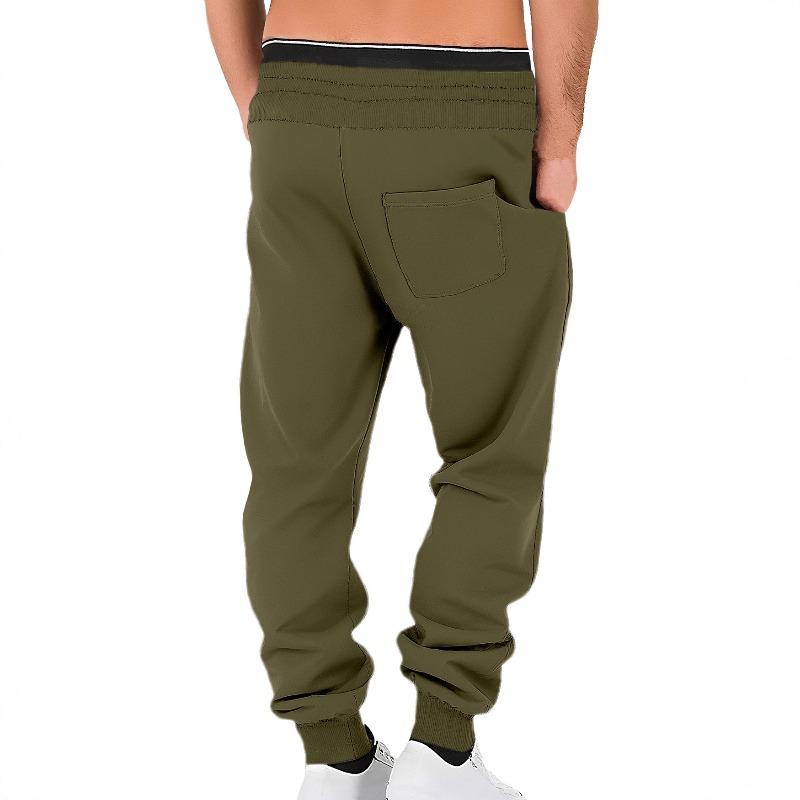 Men's Pants Spring and Autumn Solid Color Trendy Sports Casual Sweatpants Loose Tied Feet Stacking Pants