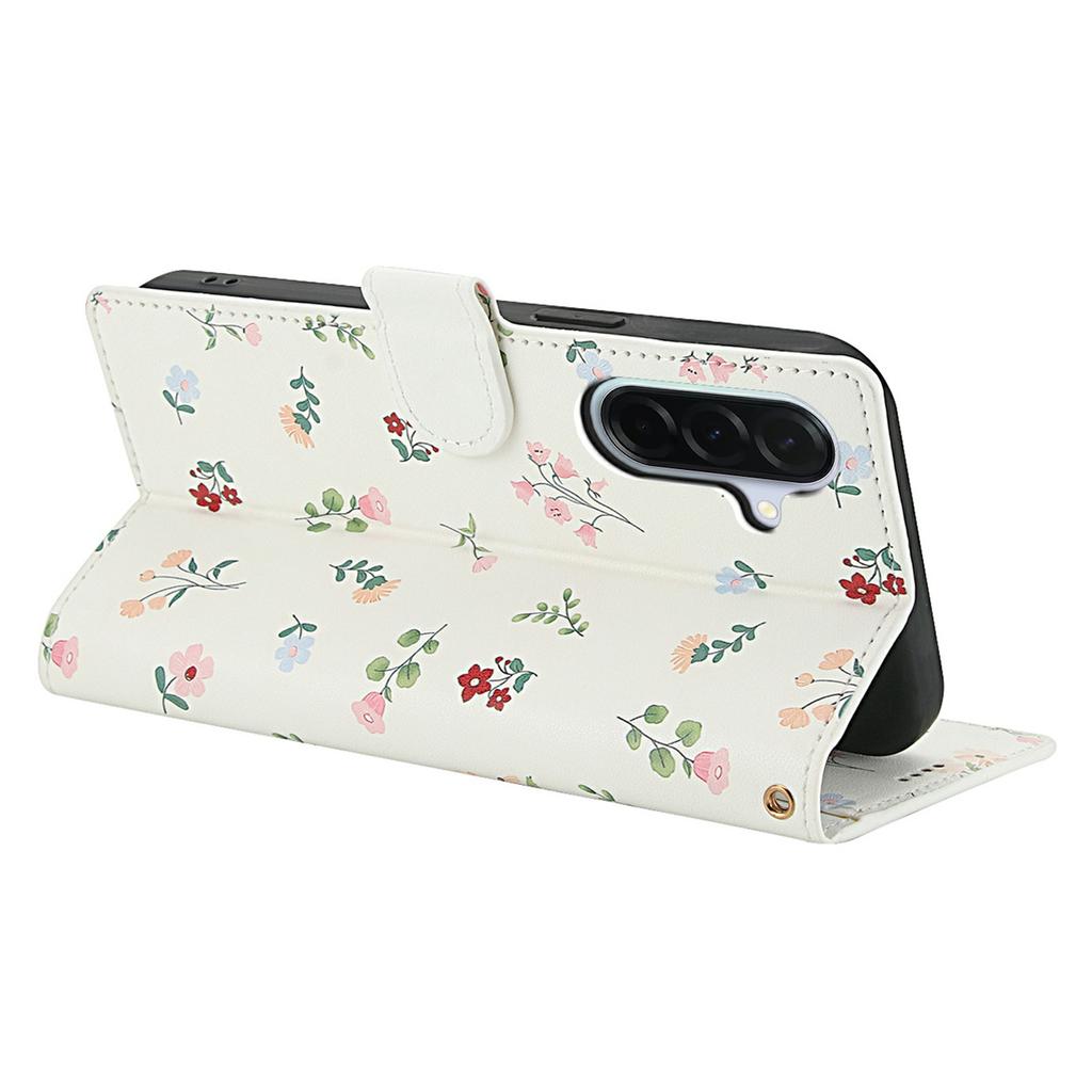 For Samsung Galaxy A36 5G/A56 5G Wallet Case Rhombic Floral Design Leather Flip Phone Cover with Strap