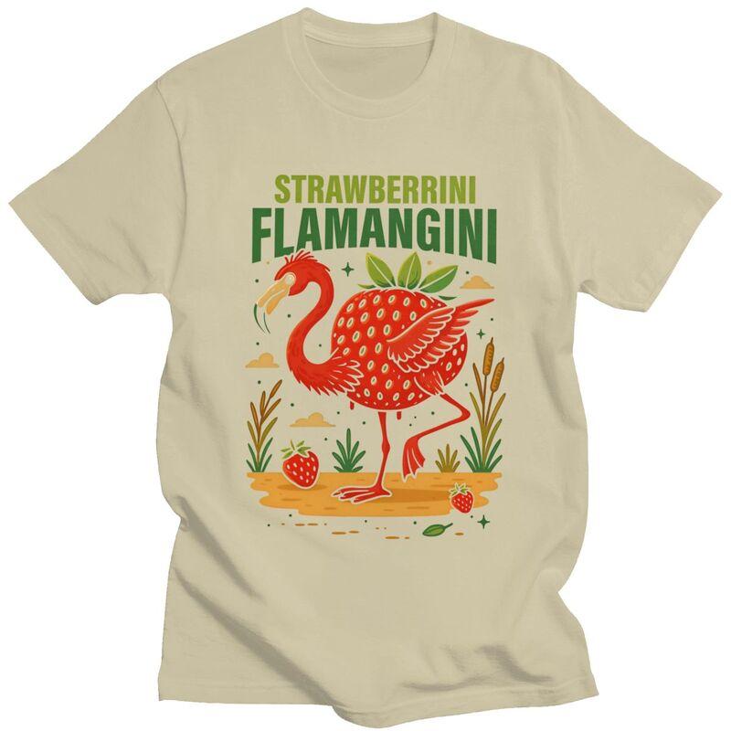 Strawberrini FlaUnisexgini Итальянские Мемы Мозговая Гниль Футболка для Унисекса Футболка Стиль Юмор Короткий Рукав Футболка Свободный Крой Одежда