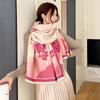 Korean Printed New Fashionable Imitation Cashmere Scarf, Student Dual-purpose Air-conditioned Shawl, Thickened Double-sided Scarf