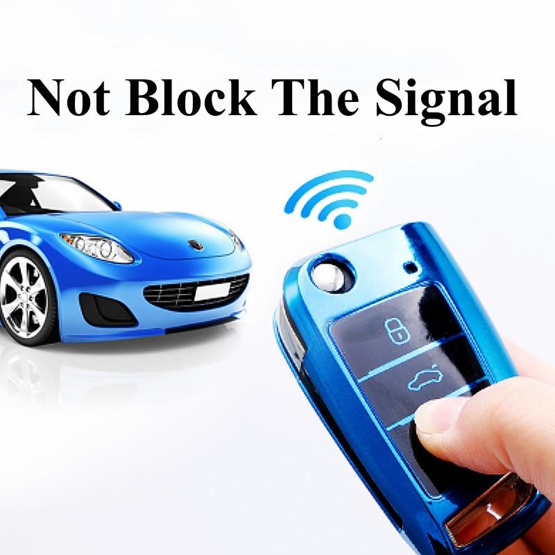 New Fashion TPU Car Flip Key Case Cover Shell For VW Volkswagen Golf 7 MK7 Tiguan MK2 For Seat Ateca Leon FR Ibiza Skoda Octavia Kodiaq